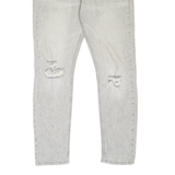 LEVI'S 512 Jeans Distressed Mens Grey Slim Tapered Stone Wash W34 L32