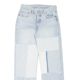 LEVI'S 501 Jeans 90s Patchwork Womens Blue Regular Straight Stone Wash W26 L30