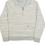 CARHARTT Relaxed Fit 1/4 Zip Up Womens Grey Hoodie L
