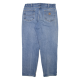 CARHARTT Mens Jeans Blue Relaxed Straight Stone Wash W38 L32