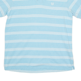 CHAPS Stretch Mens Polo Shirt Blue Striped L
