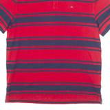 TOMMY HILFIGER Mens Polo Shirt Red Striped XL