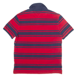TOMMY HILFIGER Mens Polo Shirt Red Striped XL