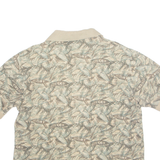 WOOLRICH Mens Polo Shirt Beige 90s Crazy Pattern L