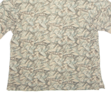 WOOLRICH Mens Polo Shirt Beige 90s Crazy Pattern L