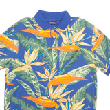 CHAPS Mens Polo Shirt Blue Floral M
