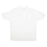 KEY ELEMENTS Mens Polo Shirt White 90s XL
