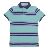 TOMMY HILFIGER Mens Polo Shirt Blue Striped S