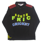 BEST COMPANY South Africa Mens Polo Shirt Black Crazy Pattern Long Sleeve XL