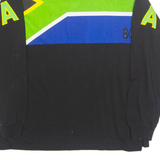 BEST COMPANY South Africa Mens Polo Shirt Black Crazy Pattern Long Sleeve XL