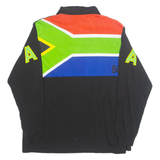 BEST COMPANY South Africa Mens Polo Shirt Black Crazy Pattern Long Sleeve XL