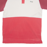 LACOSTE Mens Polo Shirt Red 90s Colourblock M