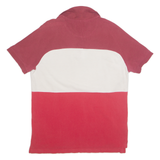 LACOSTE Mens Polo Shirt Red 90s Colourblock M