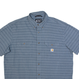 CARHARTT Loose Fit Mens Shirt Blue Striped L