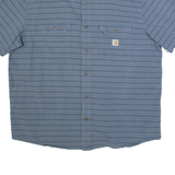 CARHARTT Loose Fit Mens Shirt Blue Striped L