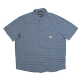 CARHARTT Loose Fit Mens Shirt Blue Striped L