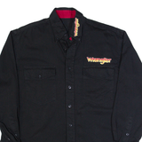 WRANGLER Mens Worker Shirt Black Long Sleeve S