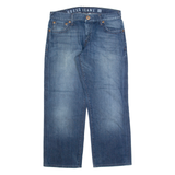 GUESS Rebel Mens Jeans Blue Regular Straight Stone Wash W33 L30