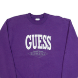 GUESS Mens Sweatshirt Purple 90s USA L