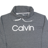 CALVIN KLEIN Womens Sweatshirt Grey Roll Neck XL