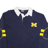COLOSSEUM Michigan Wolverines Mens Polo Shirt Blue Long Sleeve L
