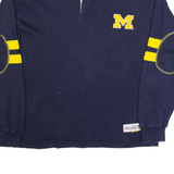 COLOSSEUM Michigan Wolverines Mens Polo Shirt Blue Long Sleeve L