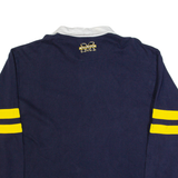 COLOSSEUM Michigan Wolverines Mens Polo Shirt Blue Long Sleeve L
