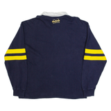 COLOSSEUM Michigan Wolverines Mens Polo Shirt Blue Long Sleeve L