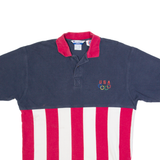 CHAMPION USA Olympics Mens Polo Shirt Blue 90s L