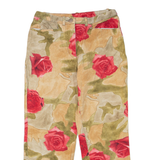 COLLECTION Floral Womens Trousers Beige Regular Tapered W26 L24