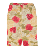 COLLECTION Floral Womens Trousers Beige Regular Tapered W26 L24