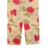 COLLECTION Floral Womens Trousers Beige Regular Tapered W26 L24