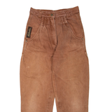 AUTHENTIC Womens Trousers Brown Regular Tapered W26 L26