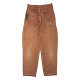 AUTHENTIC Womens Trousers Brown Regular Tapered W26 L26