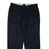 Check Mens Trousers Green Regular Tapered W34 L30