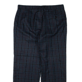 Check Mens Trousers Green Regular Tapered W34 L30