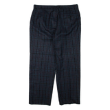 Check Mens Trousers Green Regular Tapered W34 L30