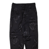 Floral Womens Trousers Black Regular Tapered W28 L27
