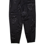 Floral Womens Trousers Black Regular Tapered W28 L27