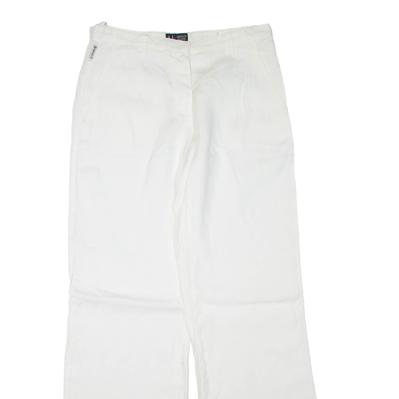 ARMANI JEANS Womens Trousers White Regular Straight W30 L34