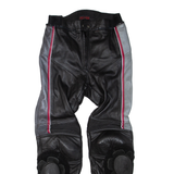 Biker Mens Leather Trousers Black Regular Tapered W26 L28