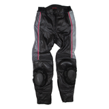 Biker Mens Leather Trousers Black Regular Tapered W26 L28