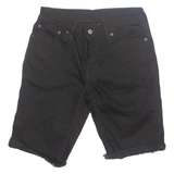 LEVI'S Cut Off Turn Up 511 Mens Denim Shorts Black S W28