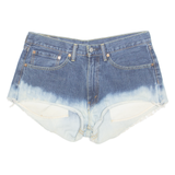 LEVI'S Cut Off 505 Ombre Womens Denim Shorts Blue M W34