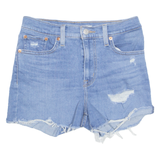 LEVI'S Cut Off Stretch High Waist Womens Denim Shorts Blue S W28