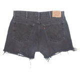 LEVI'S Cut Off 505 Womens Denim Shorts Black XL W37