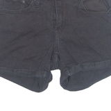 LEVI'S Turn Up Stretch Womens Denim Shorts Black S W28