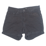LEVI'S Turn Up Stretch Womens Denim Shorts Black S W28