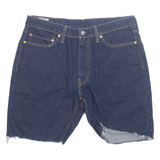 LEVI'S Cut Off Turn Up Premium E 541 Mens Denim Shorts Blue L W36