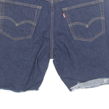 LEVI'S Cut Off Turn Up Premium E 541 Mens Denim Shorts Blue L W36